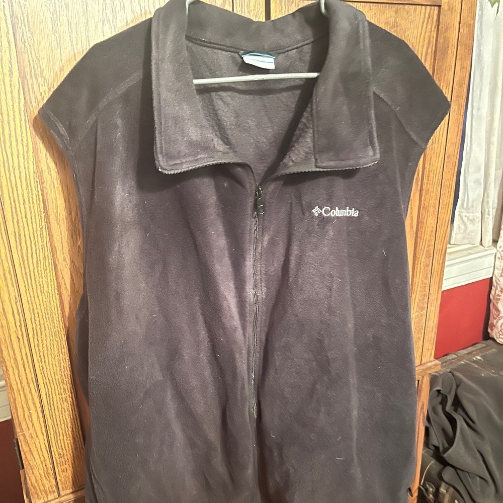 5X Men's Gray Columbia Fleece Vest